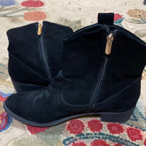 Black Hush Puppies Booties - Picture 1 of 5